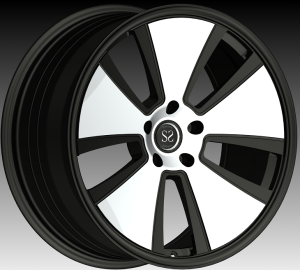 Visoka kakovost 5-govorjena črna s srebrnim obrazom 1PC ponarejena aluminijasta kolesa