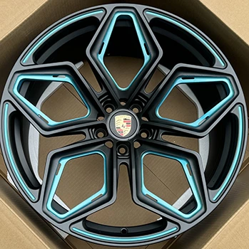 Črno-modra 1-PC kovana platišča po meri za Porsche Macan 2019