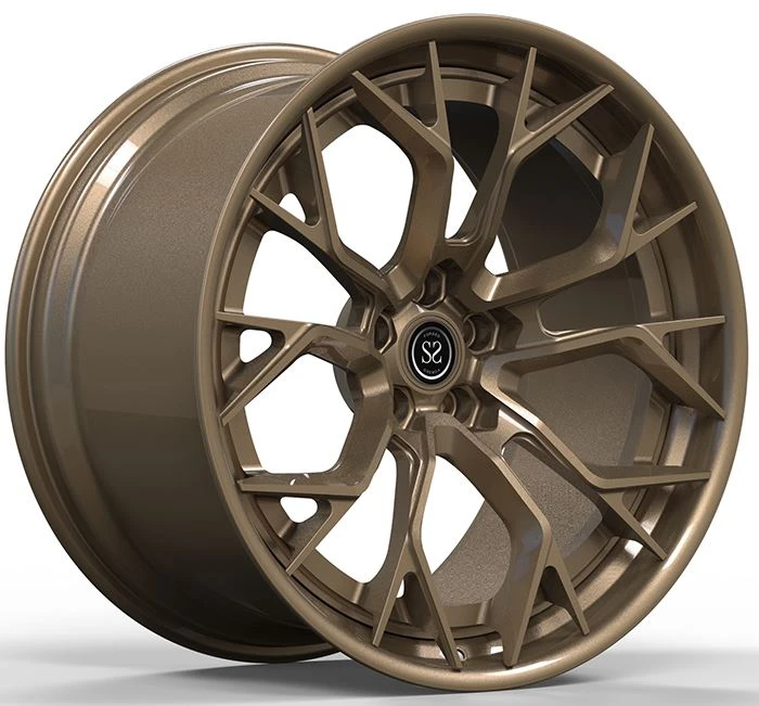 Po meri 2-PC kovana platišča iz aluminijeve zlitine Saten Bronze 19 20 21 22 23 Inch 5x114.3 For Ferrari 458 488